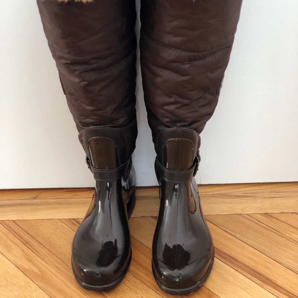 Santana Canada Brown Winter Rain Boots Knee-High